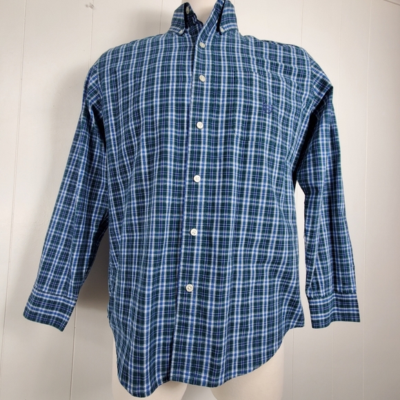Chaps plaid long sleeve button up shirt size medium - Picture 9 of 9
